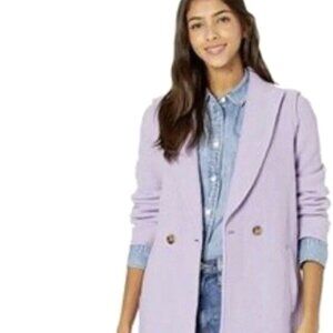 J Crew Daphne Coat Italian boiled wool topcoat Womens 2 Lilac Purple